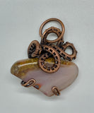 Tumbled Agate Pendant wrapped in Copper