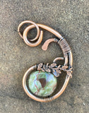 Rainforest Jasper Pendant in Copper with leaf accents