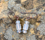 Delicate Dendritic Montana Agate Earrings in Copper with Niobium Ear Wires.
