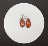 Wire Wrapped Copper and Red Jasper Earrings with Niobium Ear Wires.
