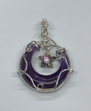 Amethyst Moon pendant in Argentium Silver with Abalone Star Dangle.