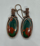 Bloodstone and Copper Earrings