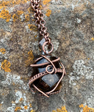 Smoky Quartz Perfume Bottle Necklace in Copper