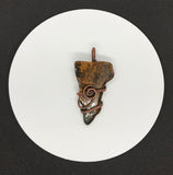 Rich Brown Agate Slice Pendant in copper