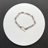 Dainty Moss Agate and Copper Link Bracelet.