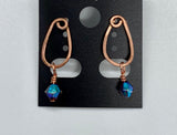 Copper and Iridescent Crystal Earrings