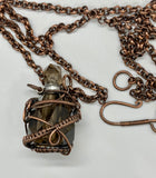 Smoky Quartz Perfume Bottle Necklace in Copper