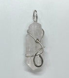 Soft Pink Danburite Crystal in Hammered Heavy Gauge Sterling Silver.