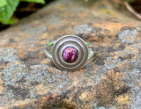 Sterling Silver Stepped Ring with a 6mm Spiny Oyster Cabochon.