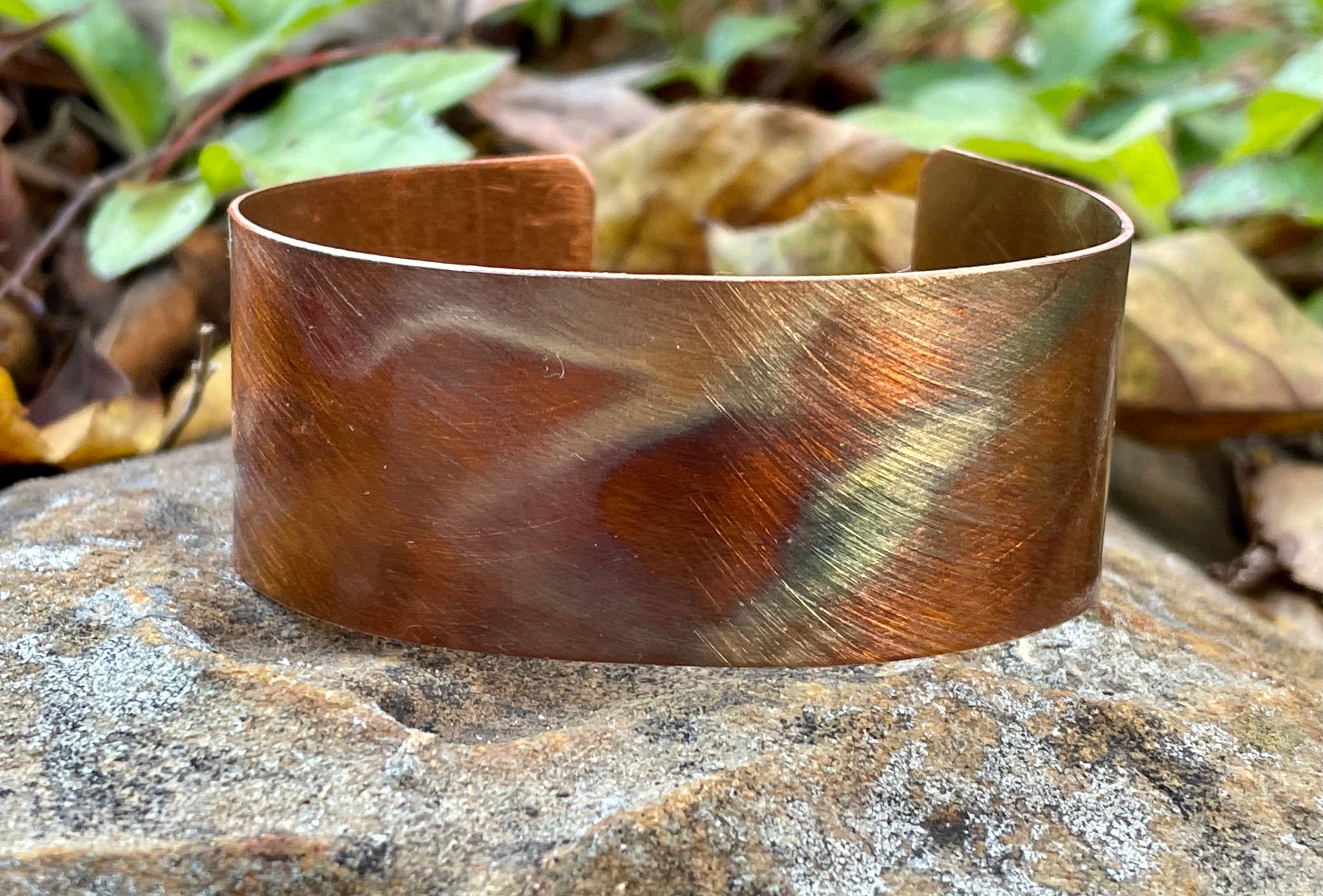 Air chased copper cuff bracelet. Made. in USA. hotsell Flame painted.