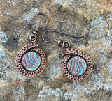 Hypoallergenic Calsilica and Woven Copper Earrings