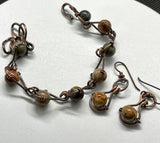 Colorful Picasso Jasper Bracelet and Hypoallergenic Earring set