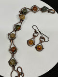 Colorful Picasso Jasper Bracelet and Hypoallergenic Earring set