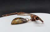 This Pietersite Necklace features a hammered Copper tube bail. 