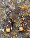 Picasso Jasper and Hammered Copper Earrings