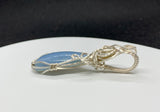 Striking Blue Opal and Labradorite Pendant in Sterling (.925) and Fine (.999) Silver.
