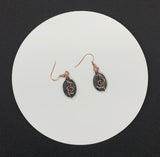 Shimmering Larvikite and Copper Earrings.