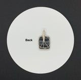 Banded Black Agate Pendant in Sterling and Fine Silver