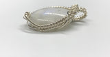 Iridescent Rainbow Moonstone Pendant in Sterling Silver