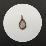 Intriguing Crazy Lace Agate Pendant in Wire Wrapped Copper.