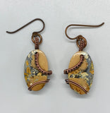 Hypoallergenic Maligano Jasper and Woven Copper Earrings