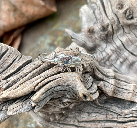 Dainty Sterling Silver Elephant Ring.