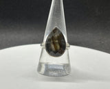 Flashy Sterling Silver Checker Cut Labradorite Ring. Size 8.25.