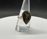 Flashy Sterling Silver Checker Cut Labradorite Ring. Size 8.25.