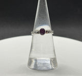 Sterling Silver Natural Ruby Ring with decorative band.