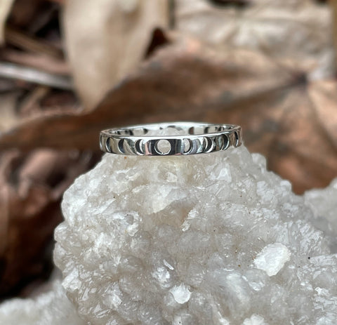 Sterling Silver Moon Phase Ring