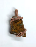 Polished Pietersite Slice Pendant in Copper