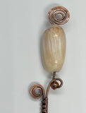 Wire Wrapped and Hammered Copper Bookmark with Lettered Olive Seashell.