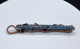 Kyanite Stick Pendant wrapped in Copper