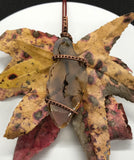 Polished Agate Slice Pendant in Copper