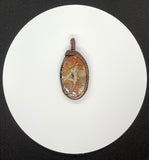 Druzy Agate Pendant in wire wrapped Copper