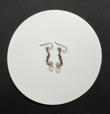 Hypoallergenic Copper Leaf Earrings with Glass Leaves