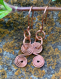 Shiny Curled Copper Earrings