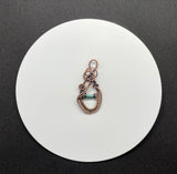 Wire wrapped copper Pendant with Blue/Green Tourmaline.