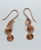 Shiny Curled Copper Earrings