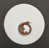 Woven Copper and Moss Agate Pendant