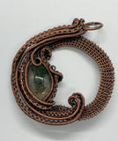 Woven Copper and Moss Agate Pendant