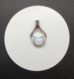 Opalite Crescent Moon Pendant in Copper with Czech Glass Star Dangle.