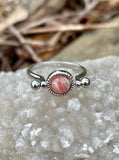 Sterling Silver Ring with interchangeable Beads. Comes with a Rhodochrosite, Agate, Jade and a Garnet Bead. Like 4 rings in one! 