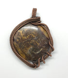 Jasper and Woven Copper Pendant