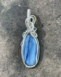 Stunning Blue Opal Pendant in Sterling Silver.