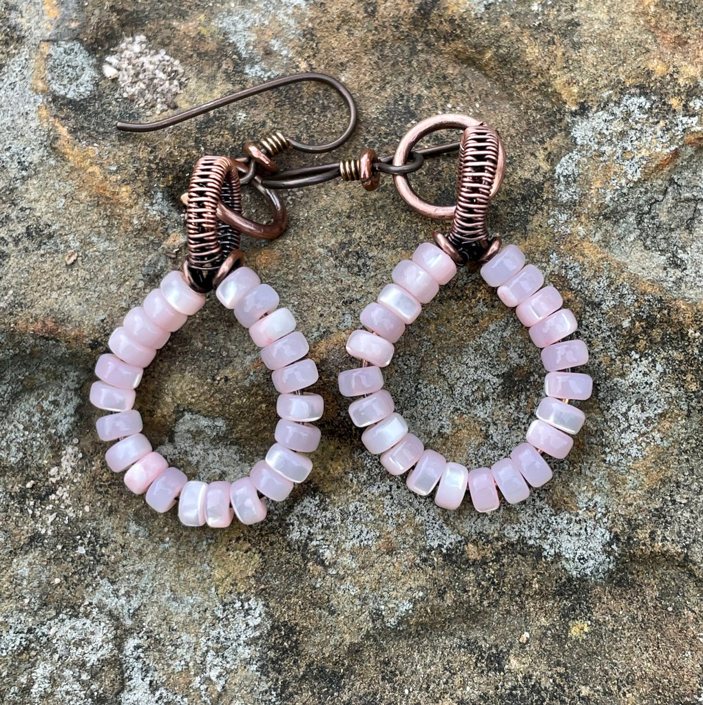 Pink mother deals of pearl earrings