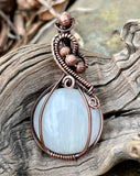 Sparkling Scolecite Pendant in Copper