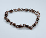 Hand formed Copper Links Bracelet - 6 3/4"