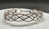 Braided Copper and Crystal Bracelet.