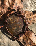 Jasper and Woven Copper Pendant